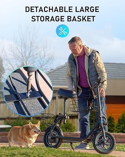 Miniatura 5 de URBANMAX Scooter eléctrico con asiento, motor de 550 W, velocidad máxima de 18.6 MPH, rango de 20 millas, scooter eléctrico para adultos con gran