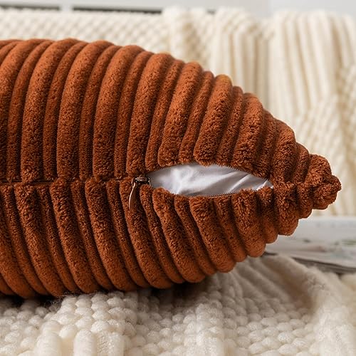 Miniatura 182 de UGASA - Juego de 2 fundas de almohada de terciopelo a rayas, funda decorativa para cojín con cremallera oculta para el hogar, sofá, dormitorio,