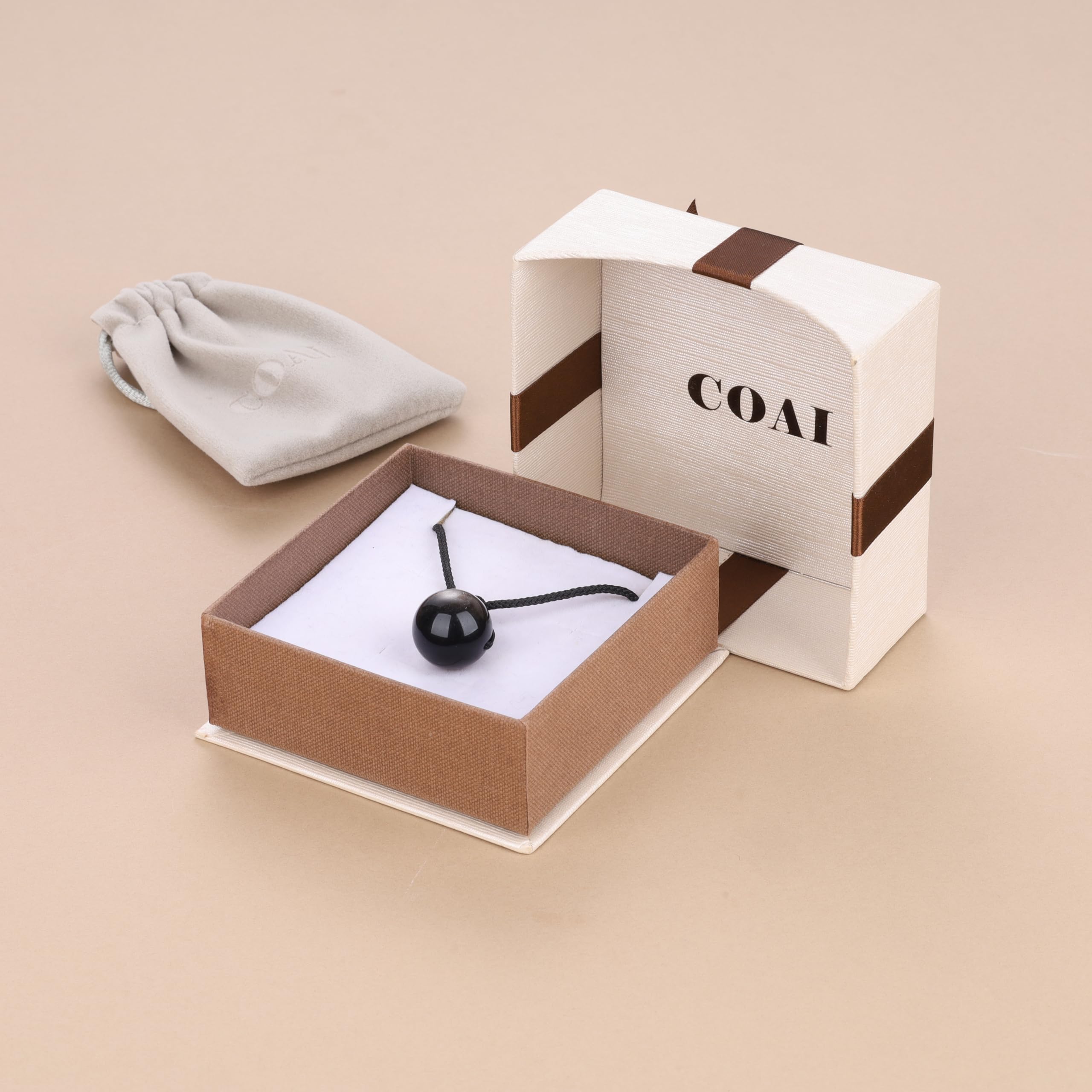 COAI Collier Ajustable Pendentif Rond Pierre Homme Femme