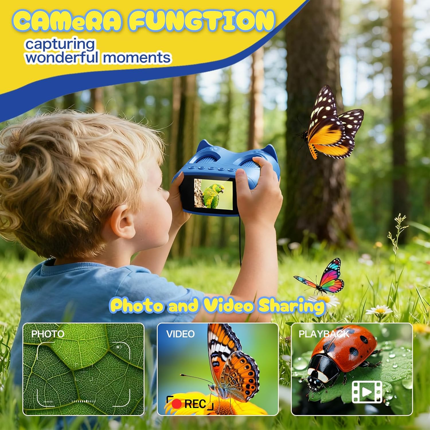 1000X Digital Handheld Microscope for Kids 2.0" IPS Screen Portable Rechargeable 1080P HD Video Photo Microscope Telescope Cute Owl STEM Toy for Boys Girls Age 3-6 6-12