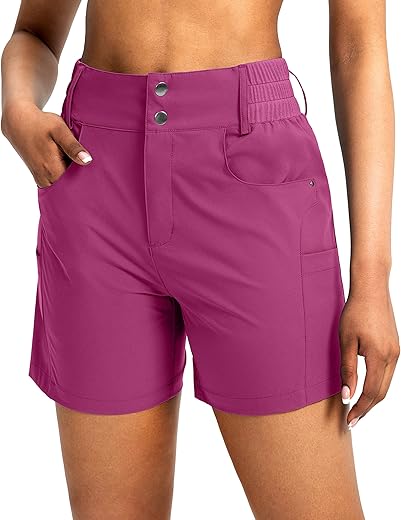 Viodia Women's 5" Hiking Golf Shorts with Pockets High Waist Stretch Cargo Short Shorts for Women Casual Summer