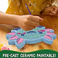 Vista 108 de Creative Roots Tortuga, Erizo y Sol de Mosaico - Pack de 3 Piedras de Paso de Cerámica de 7 Pulgadas & 6 Pinturas Vibrantes, Piedras de Paso DIY