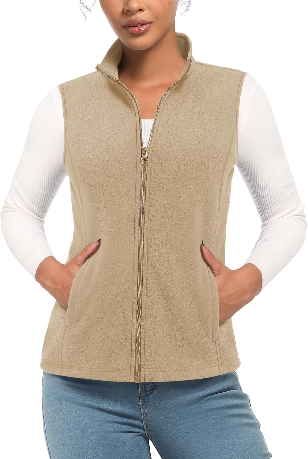 TACVASEN Women’s Fleece Vest Lightweight Warm Vests Outerwear Sleeveless Zip Jacket Fall Winter Soft Vest with Pockets TACVASEN Women’s Fleece Vest Lightweight Warm Vests Outerwear Sleeveless Zip Jacket Fall Winter Soft Vest with Pockets