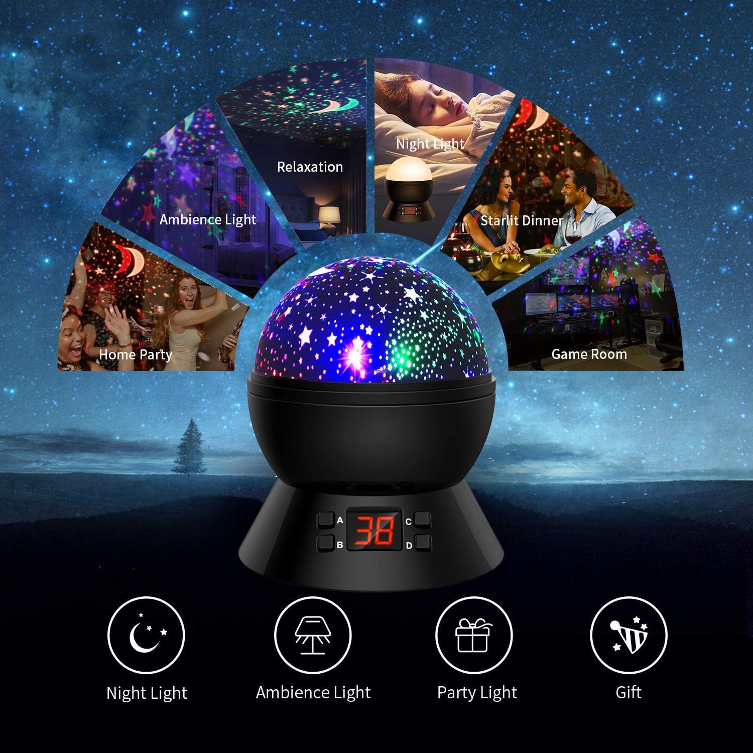Buy Star Projector Night Light for Kids 