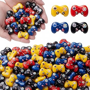 AceOrbit 50 Pcs Mini Game Controller Resin Figurines Gaming Controller Cake Topper Decoration Video Game Party Favors for Birthday Basket Stuffer Back to School Classroom Decor