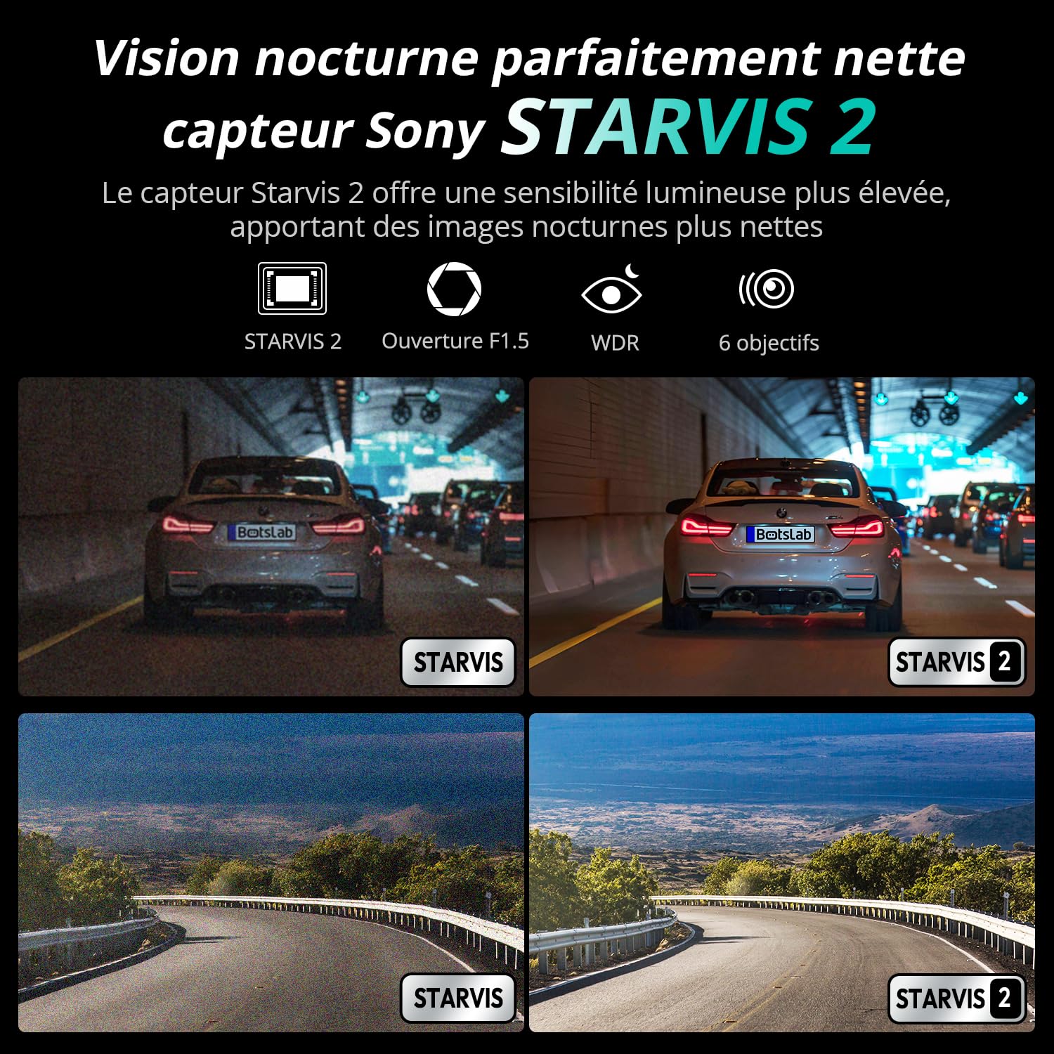 BOTSLAB 4K Dashcam Voiture GPS, Dashcam Voiture Avant Arrière avec Carte SD 64GB, 5G WiFi Camera Voiture Grand Angle 170°, Vision Nocturne,WDR,G-Capteur,Mode Stationnement24H, Enregistrement en Boucle