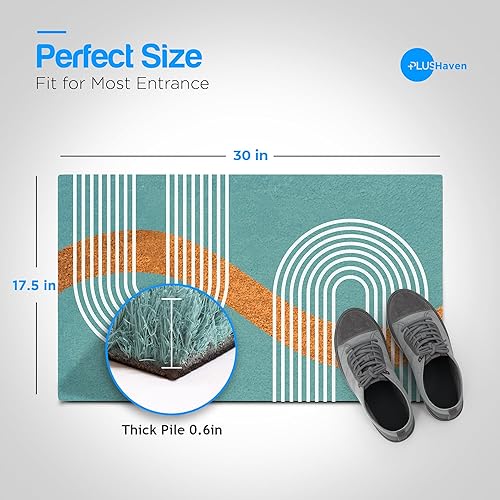 Miniatura 2 de PLUS Haven - Tapete con fibra natural de coco pura y respaldo de PVC resistente, tamaño de 17 x 30 pulgadas, grosor de 0.6 pulgadas, color perfecto,