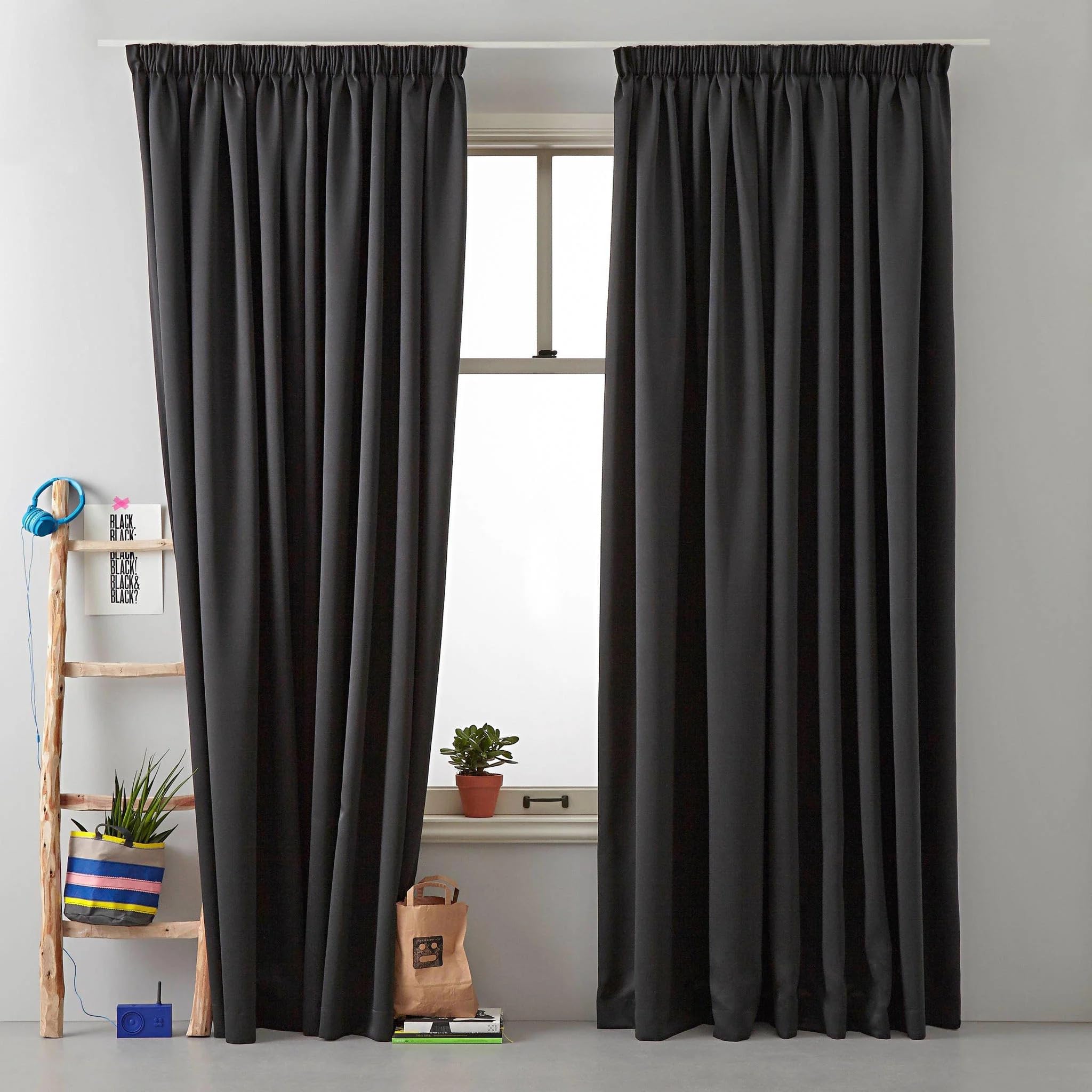 Verdunkelungsvorhänge Anthrazit 280 x 270 cm Kräuselband