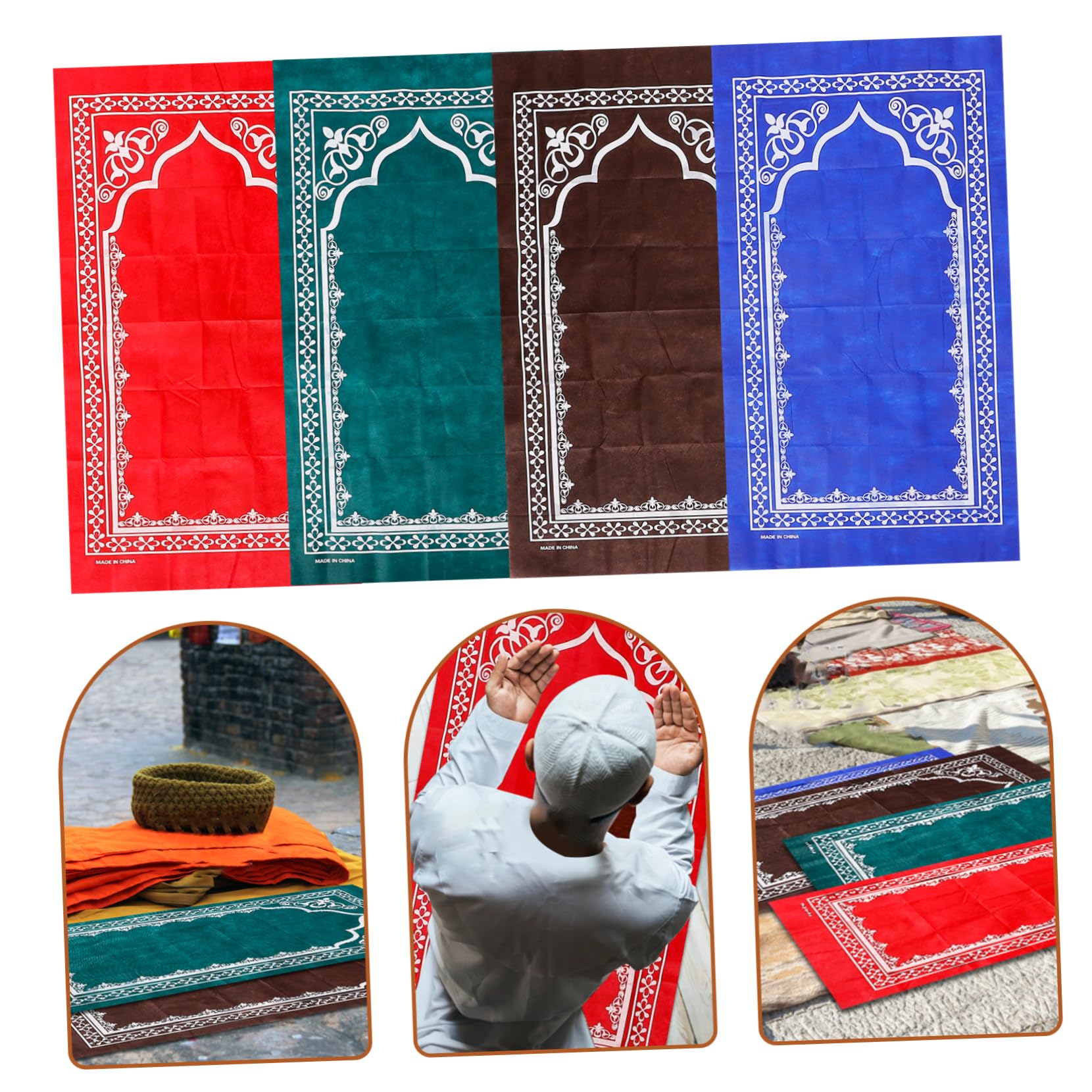 DECHOUS 16pièces Tapis De Prière Tapis De Prière Et Décoratif pour Festival De Eid pour Et Femmes Design Traditionnel