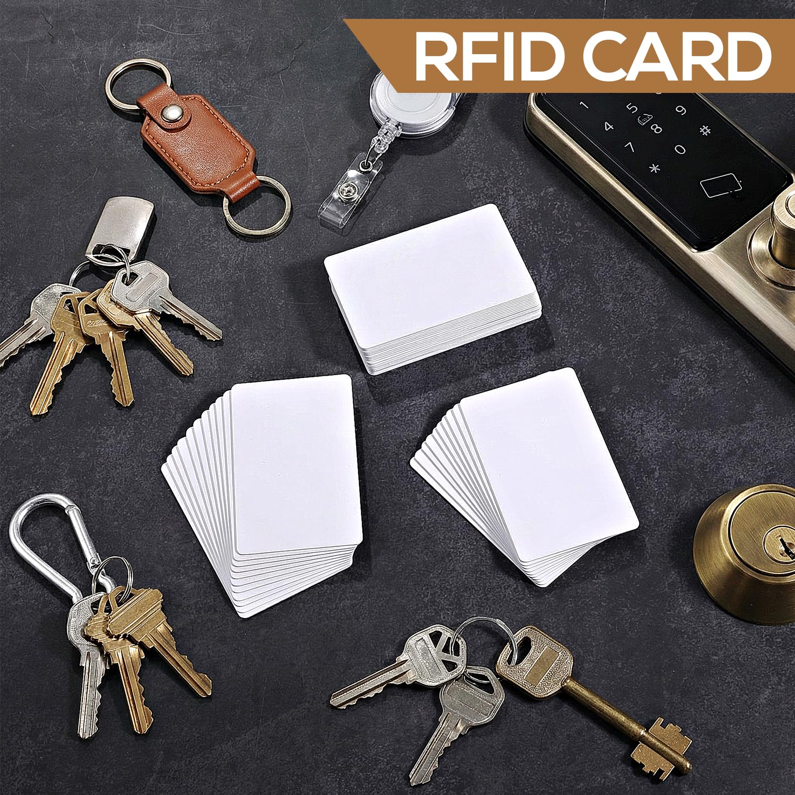 40 tarjetas de identificación de proximidad de reescritura de 125 kHz RFID de plástico en blanco para puerta de hotel compatibles con T5577 T5557 RFID