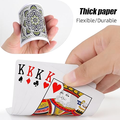 Miniatura 4 de Metsyth Juego de 12 cartas de cartas, juego de cartas de póquer estándar a granel con 6 colores brillantes, juegos de cartas para adultos, niños y