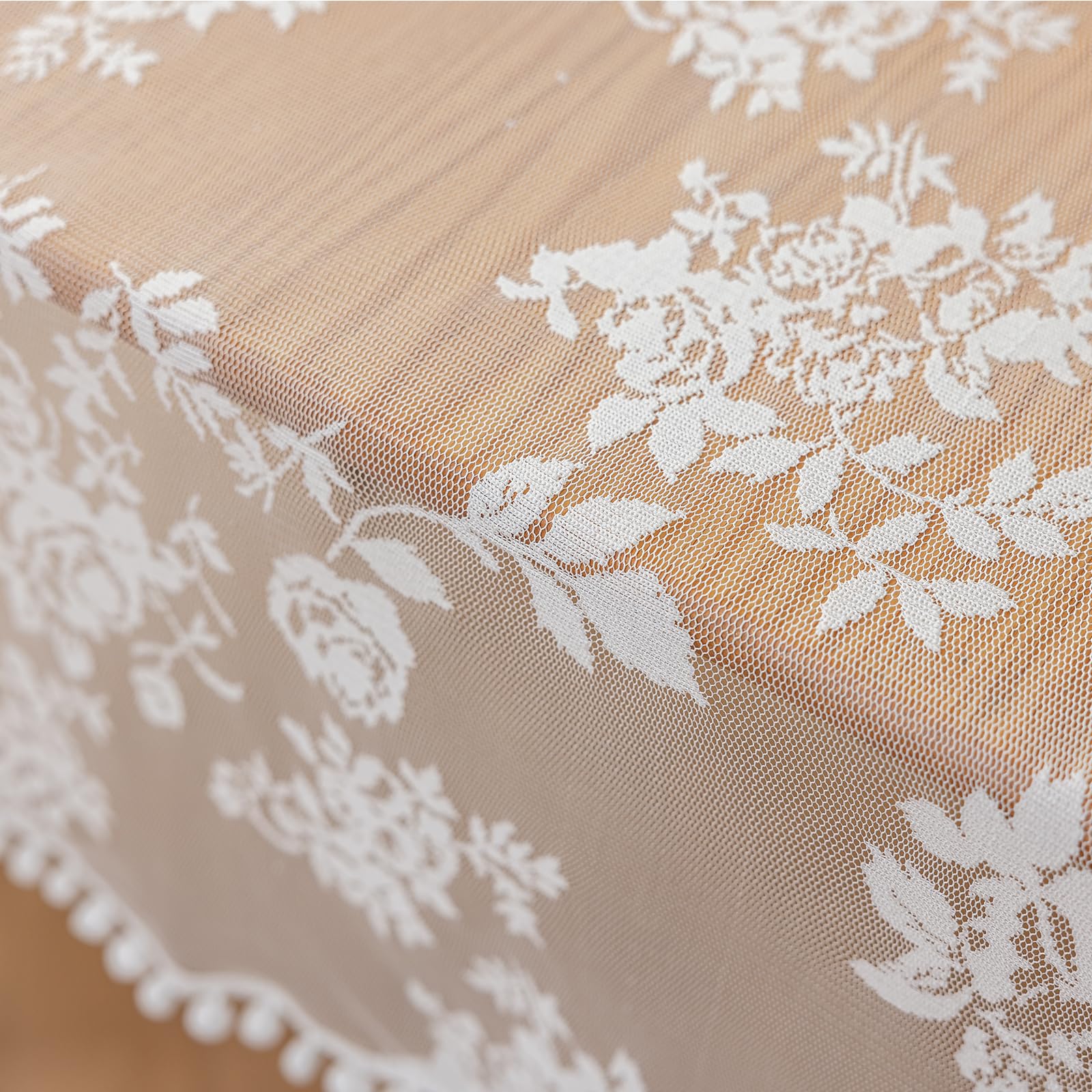 Jayla Mantel de encaje blanco para mesas rectangulares, manteles de boda de estilo vintage para recepción, baby shower, fiesta de cumpleaños, cena formal, cenas, 54 x 82 pulgadas