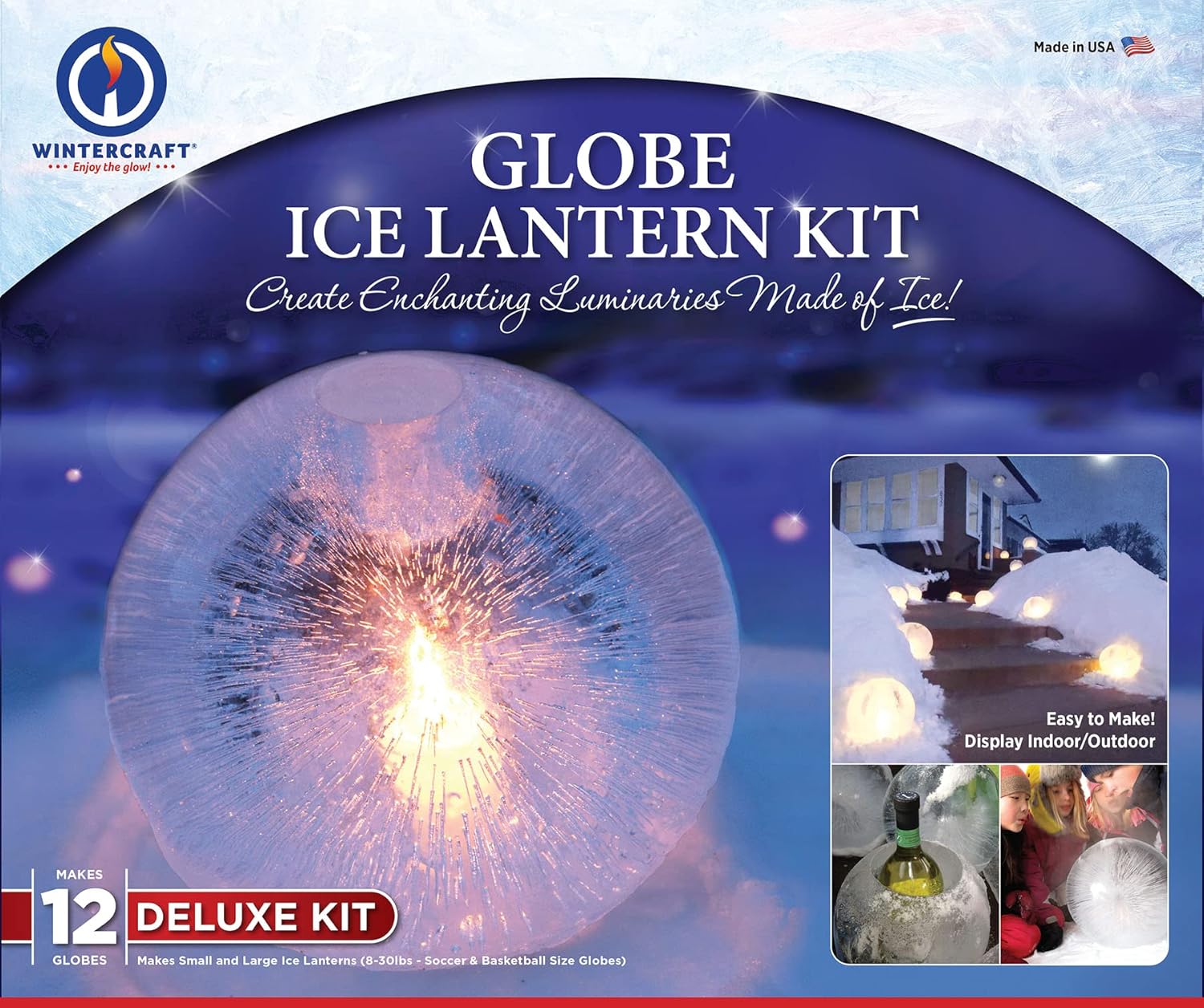Wintercraft Globe Ice Lantern Deluxe Kit W/LED Makes 12