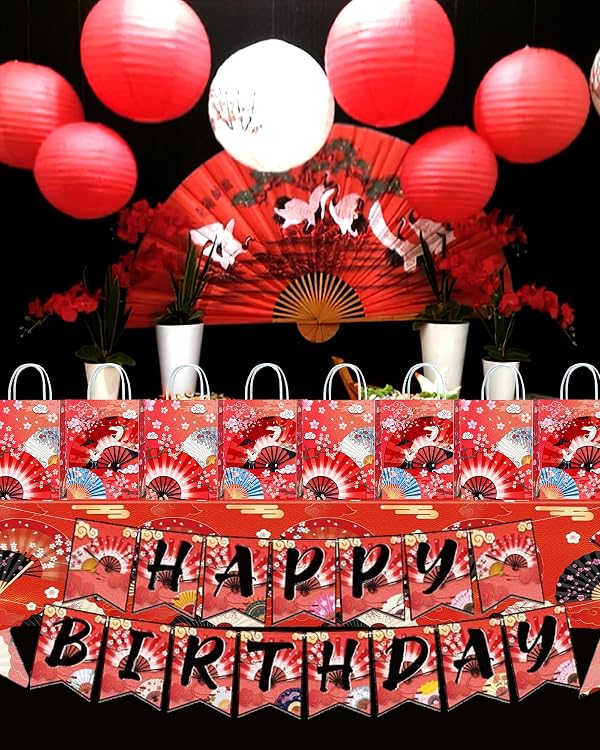 Roselush 16 Pcs Japanese Fan Goodie Bags, Party Favor Bags, Hibachi Decorations, Wood Fans Party Favors Gift Bags by Roselush - Used condition - Image 4