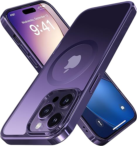 Miniatura 8 de Alphex Funda magnética para iPhone 14 Pro Max, color oficial para iPhone, compatible con MagSafe, 8 pies, grado militar, a prueba de golpes, mate,