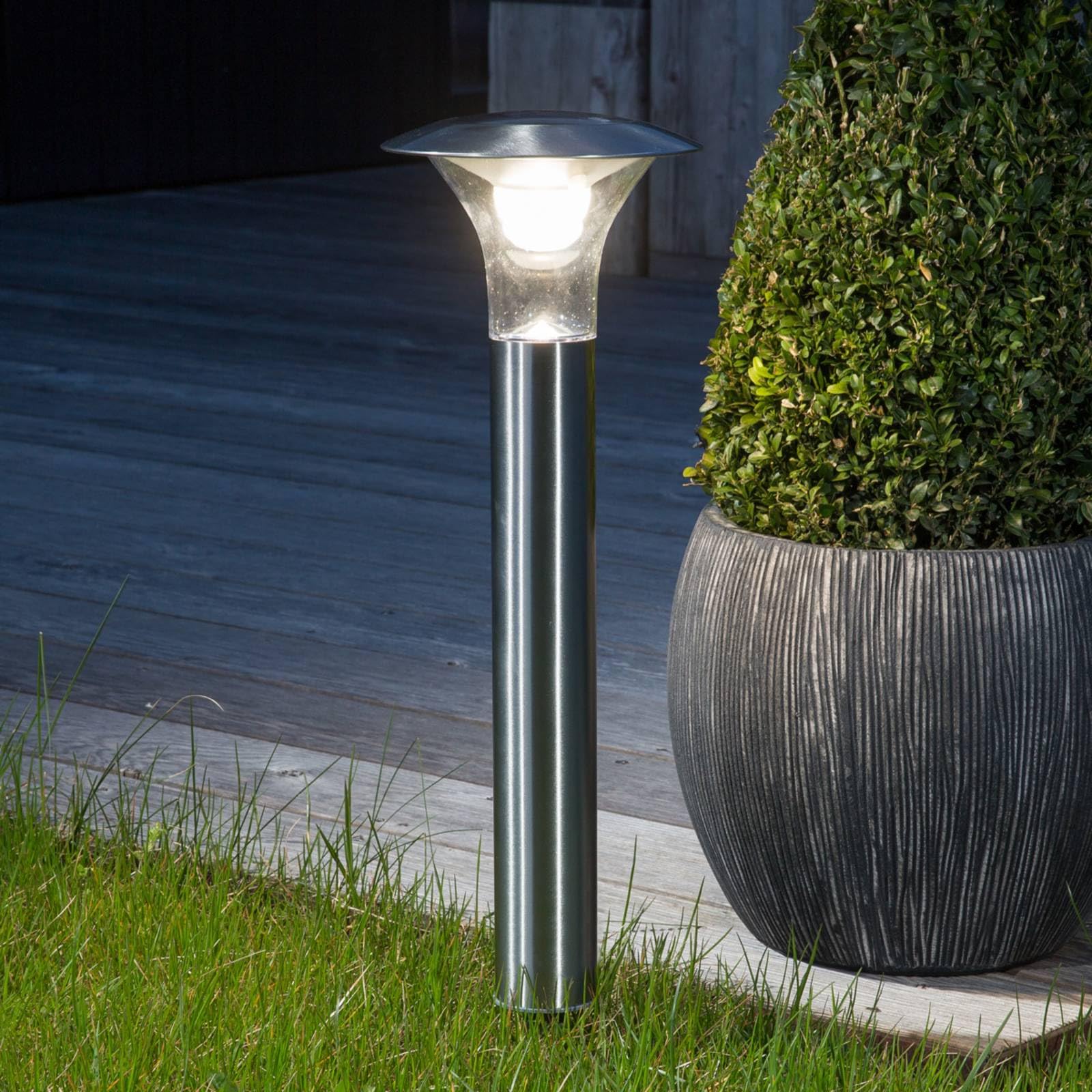 Lindby LED Solarleuchten Jolin (spritzwassergeschützt (Modern) in Alu aus Edelstahl (1 flammig,) - Solarlampe Solarleuchte Garten
