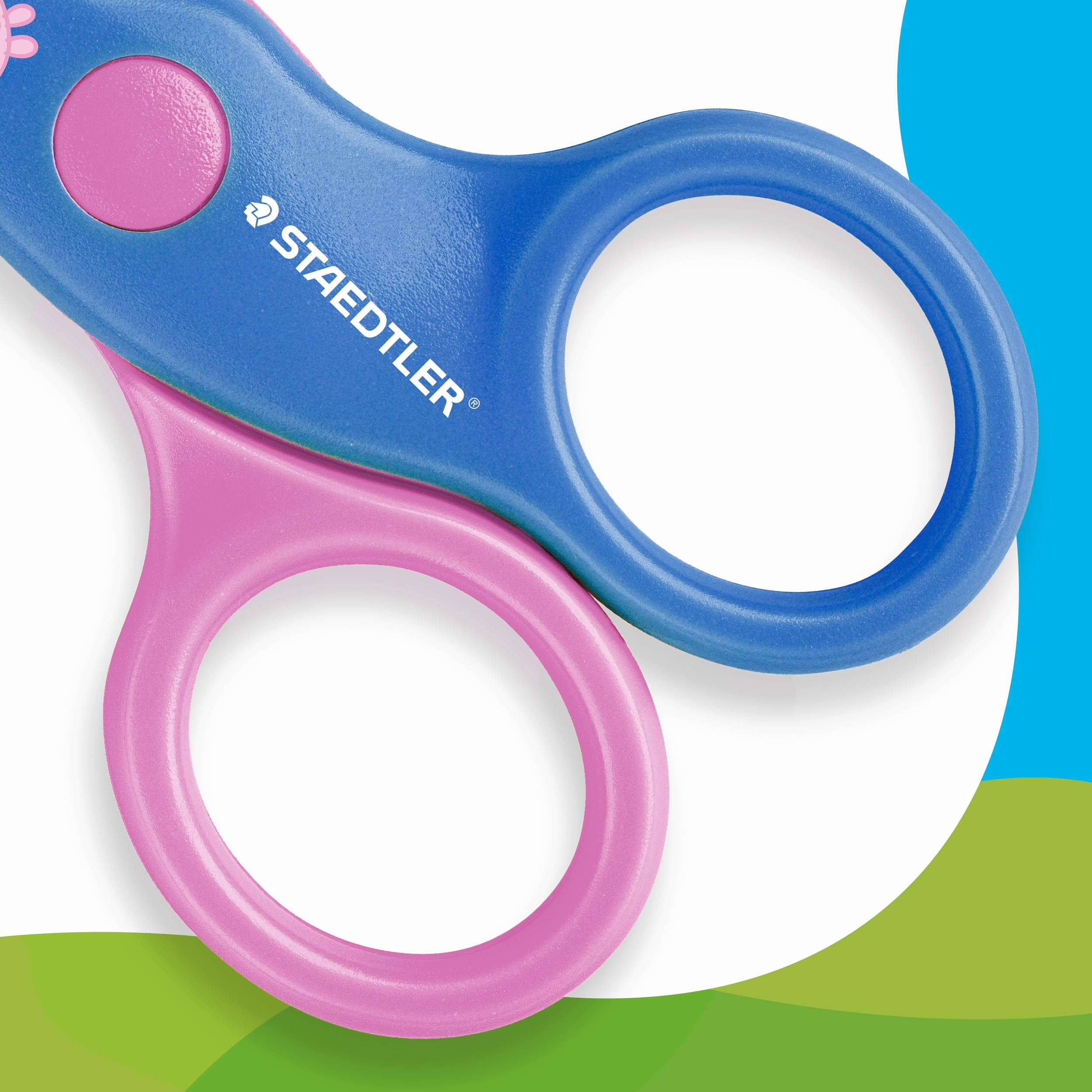 STAEDTLER Noris Junior Forbici per Bambini Peppa Pig – con Punta Arrotondata per i Primi lavoretti creativi – Forbici compatte per Le Piccole Mani
