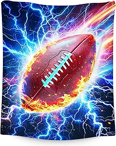 Football Blankets Gifts Boys Blankets for Kids - 50" x 60" Soft Lightning Throw Gifts for Men, Adults Team Player