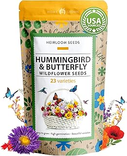 130,000+ Wildflower Seeds - Premium Birds & Butterflies Wildflower Seed Mix [3 Oz] Flower Garden Seeds - Bulk Wild Flower...