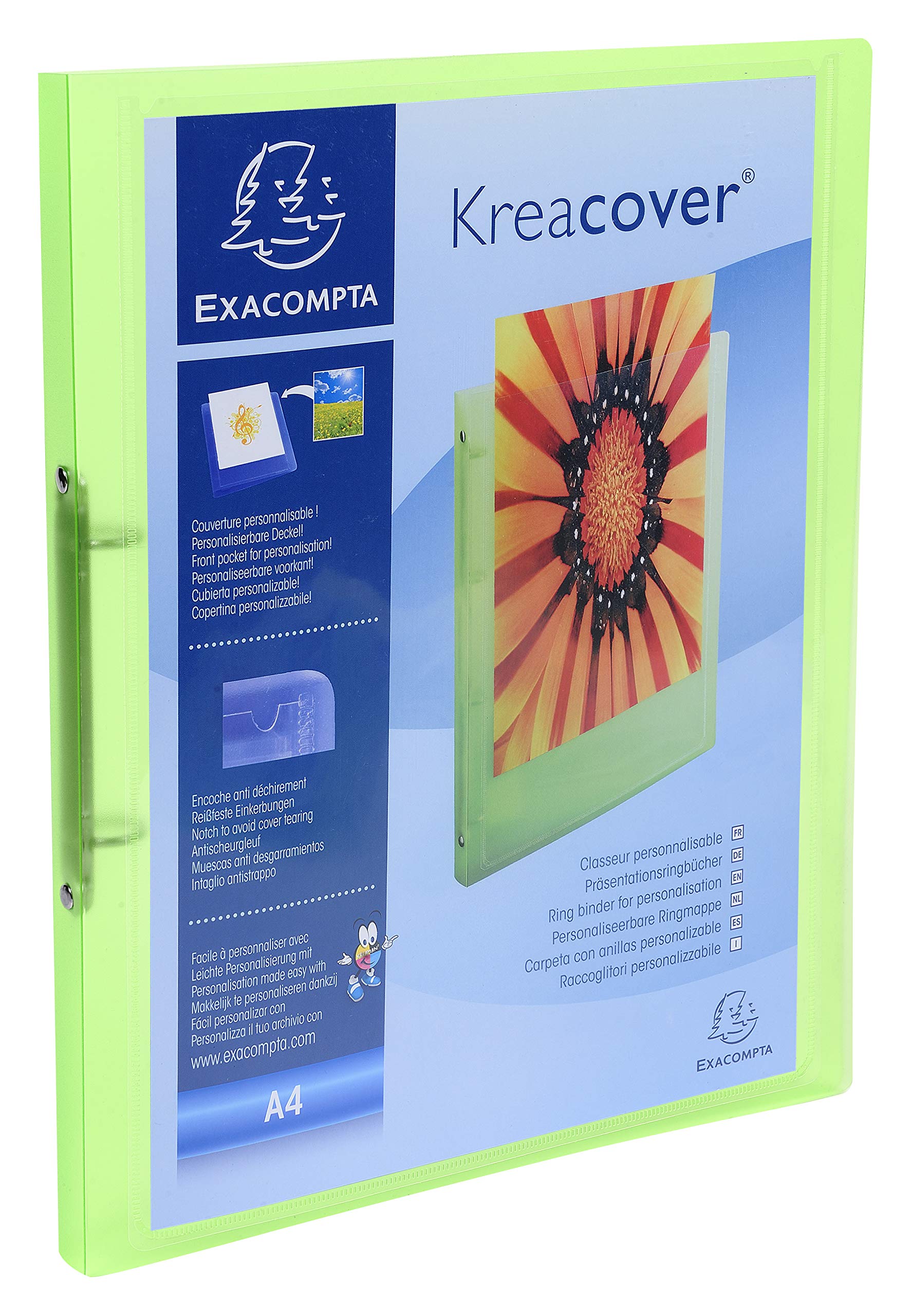 Exacompta 20 raccoglitori flessibili personalizzabili A4 2 anelli assortiti