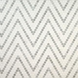 MSI Bianco Dolomite Sazi 11 in. x 14 in. Polished Marble Hexagon Wall Tile and Floor Tile for Kitchen Backsplash, Wall Tile for Bathroom, Shower Wall Tile, Mesh Mounted Mosaic Tile