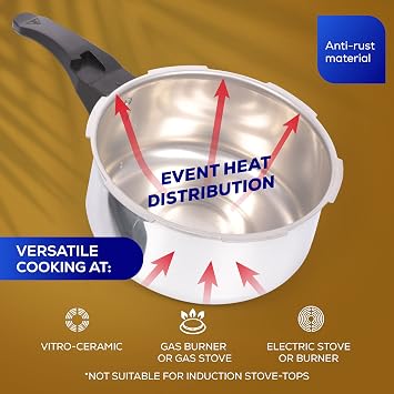 Universal Ultra 3.7 Quart Pressure Cooker, Anti-Rust Aluminum Stovetop Pressure Cooker with 5-Layer Safety System, Dishwasher Safe, 4-Serving Capacity