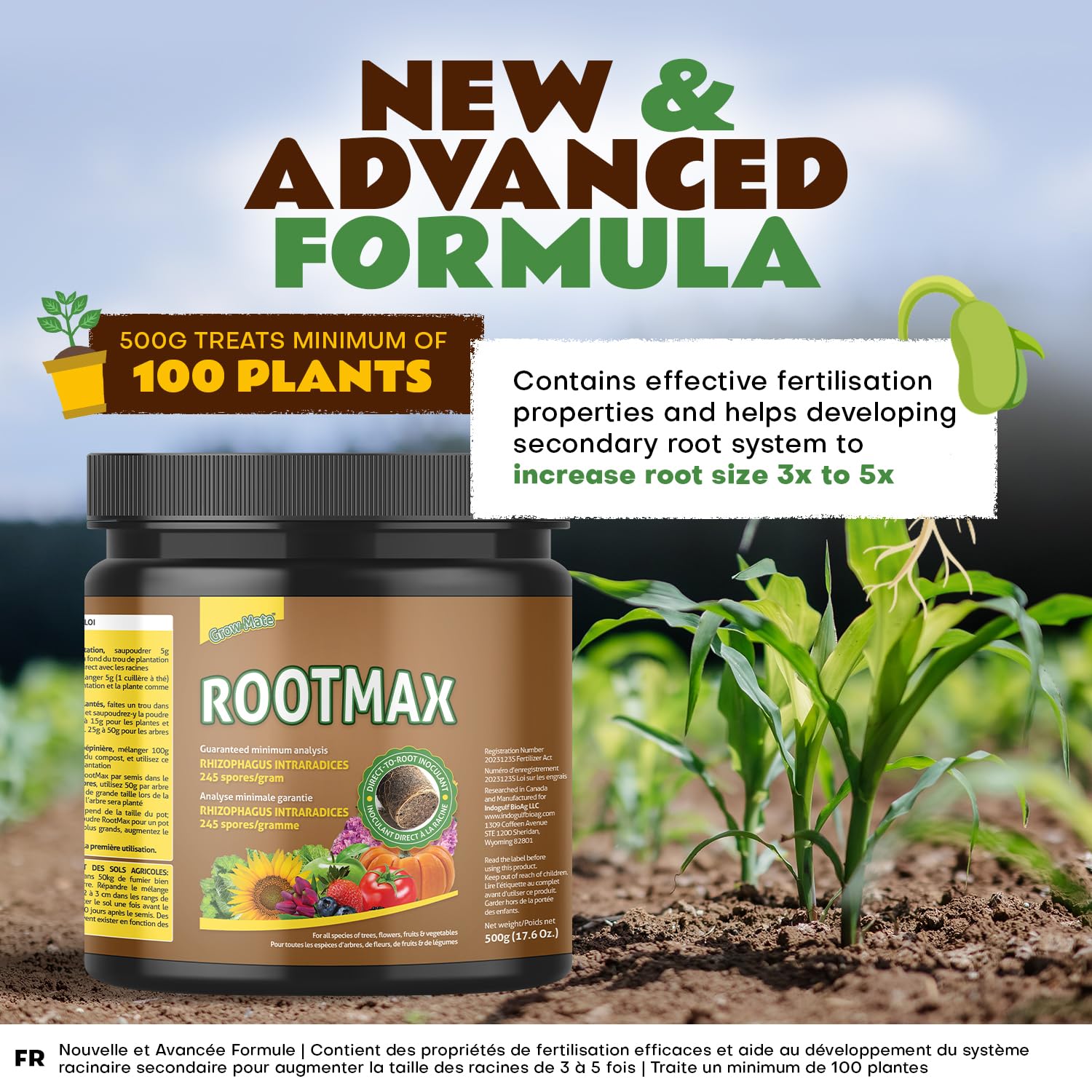 RootMax - Mycorrhizal Fungi (500 g/17.63 oz) | Rooting Powder for
