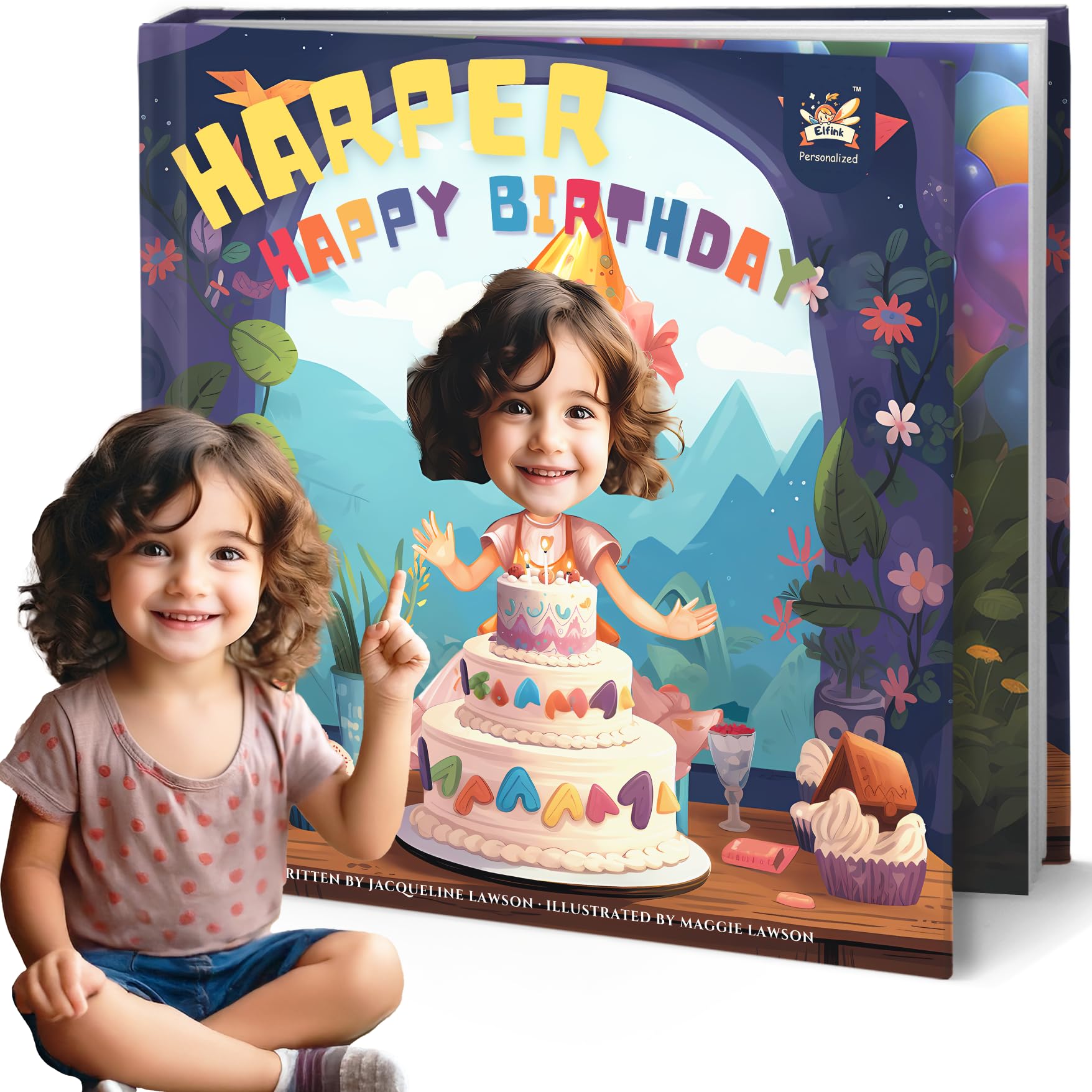 Personalized Children Story Books - Happy Birthday - Customized Name & Photo - Baby Gifts - Children Bedtime Story - Elfink (Soft Cover)