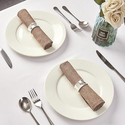 Miniatura 4 de Mebakuk Juego de 6 servilletas de tela de primera calidad de 17 x 17 pulgadas, lavables y sólidas, servilletas de mesa suaves para bodas, fiestas,