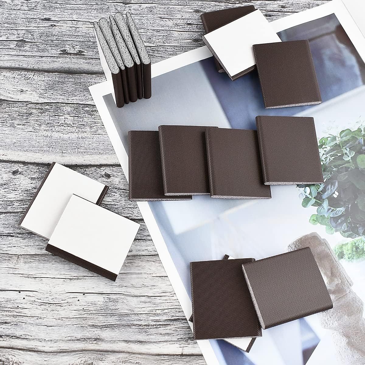 30pcs Door Corner Seals - Exterior Self-Adhesive Door Frame Seal & Draft Stopper (Brown)