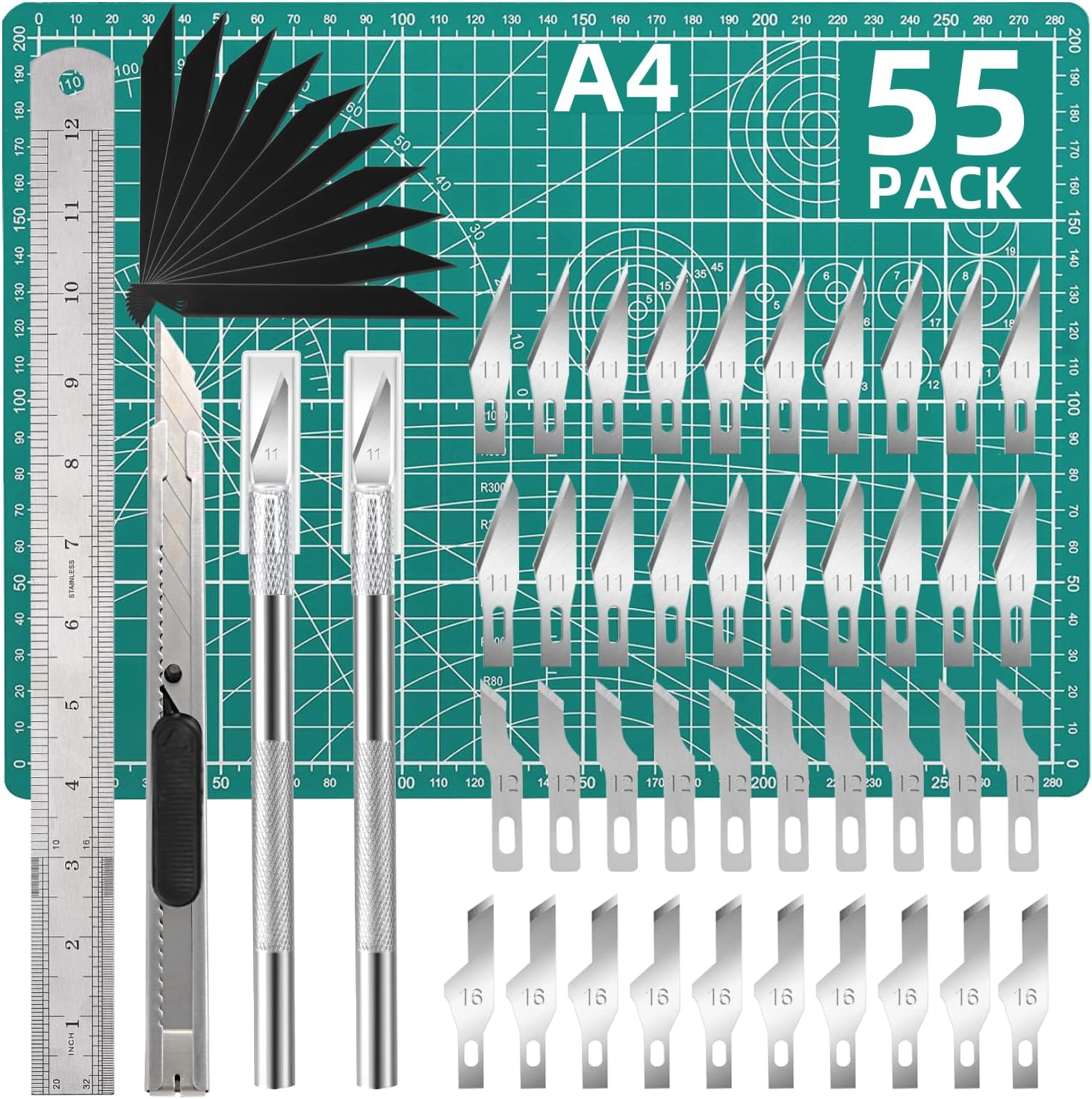 Exacto Juego de cuchillos para manualidades, kit de 55 piezas de ...