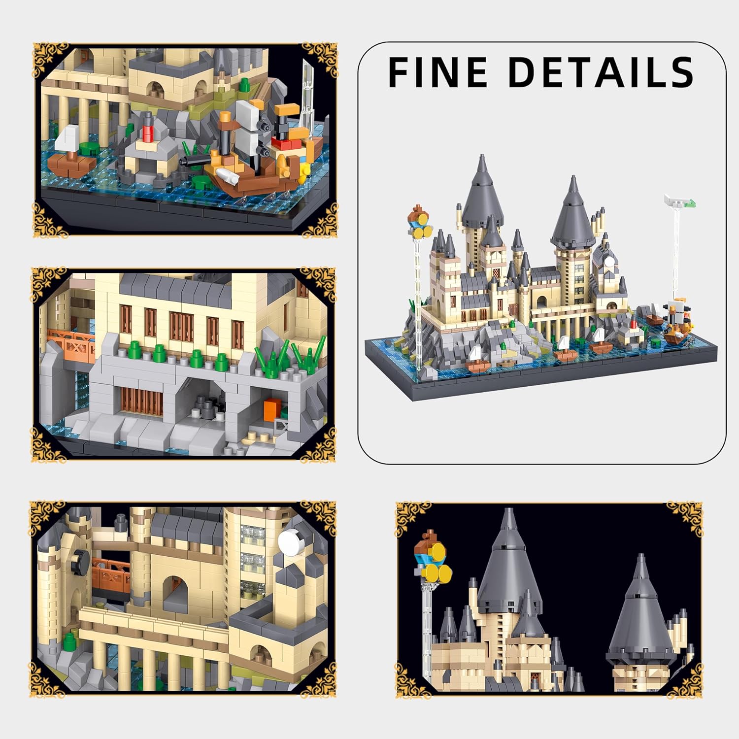 Magic Castle Micro Mini Building Blocks Sets - Harry Castle Grounds Building Bricks Hog Tower Model, Collectible Architecture Display Deco, Birthday Gift for 14+, Adult, 2744PCS