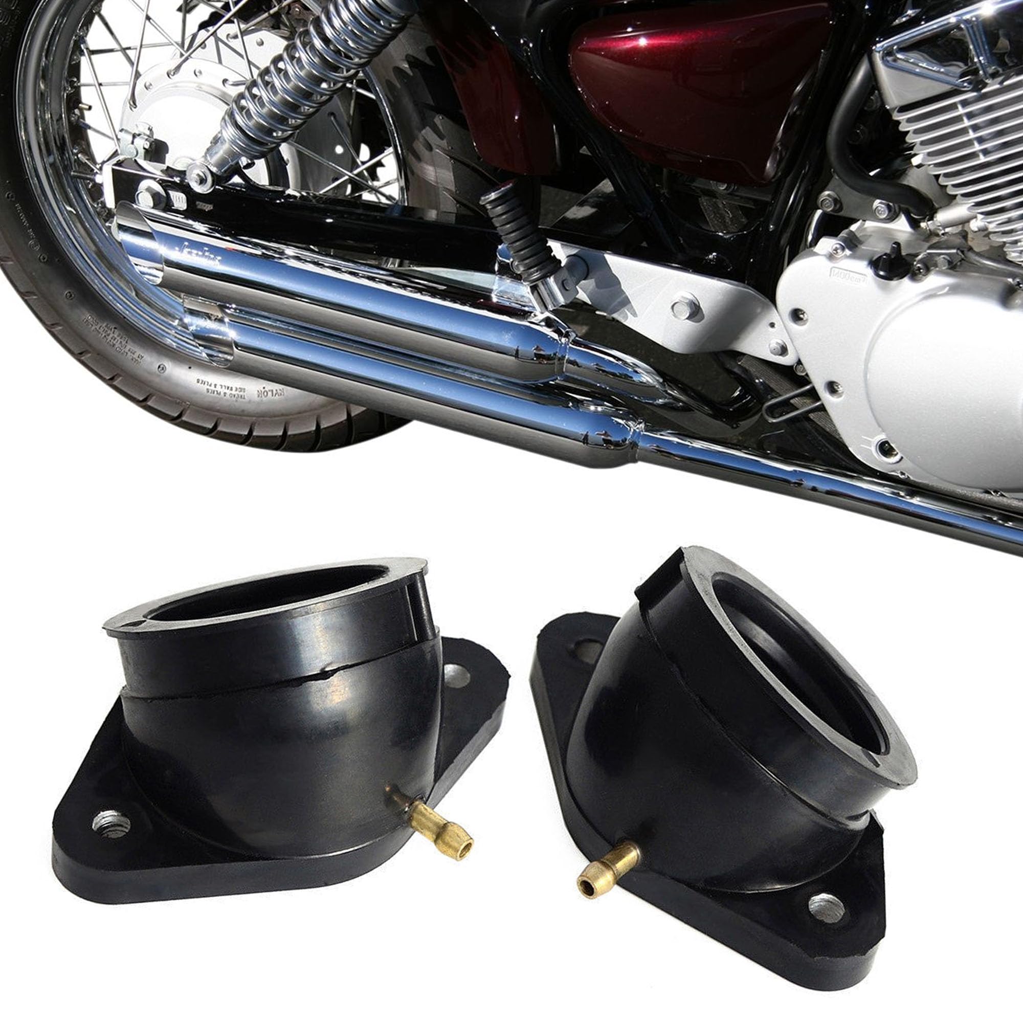 Cyleto Vergaser-Ansaugstutzen-Set (4 Stück) Für Yamaha FZS 600 Fazer 1998–2003 – Inkl. OEM 5DM-13586-00, ölbeständiger Gummi, Einfache Montage