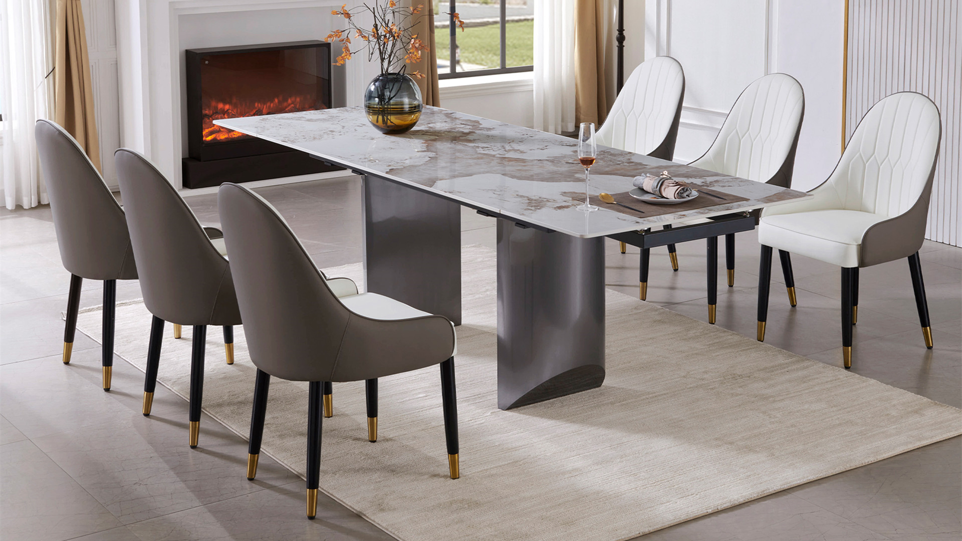 Amazon.com - siu want Extendable Dining Table Set for 4-10