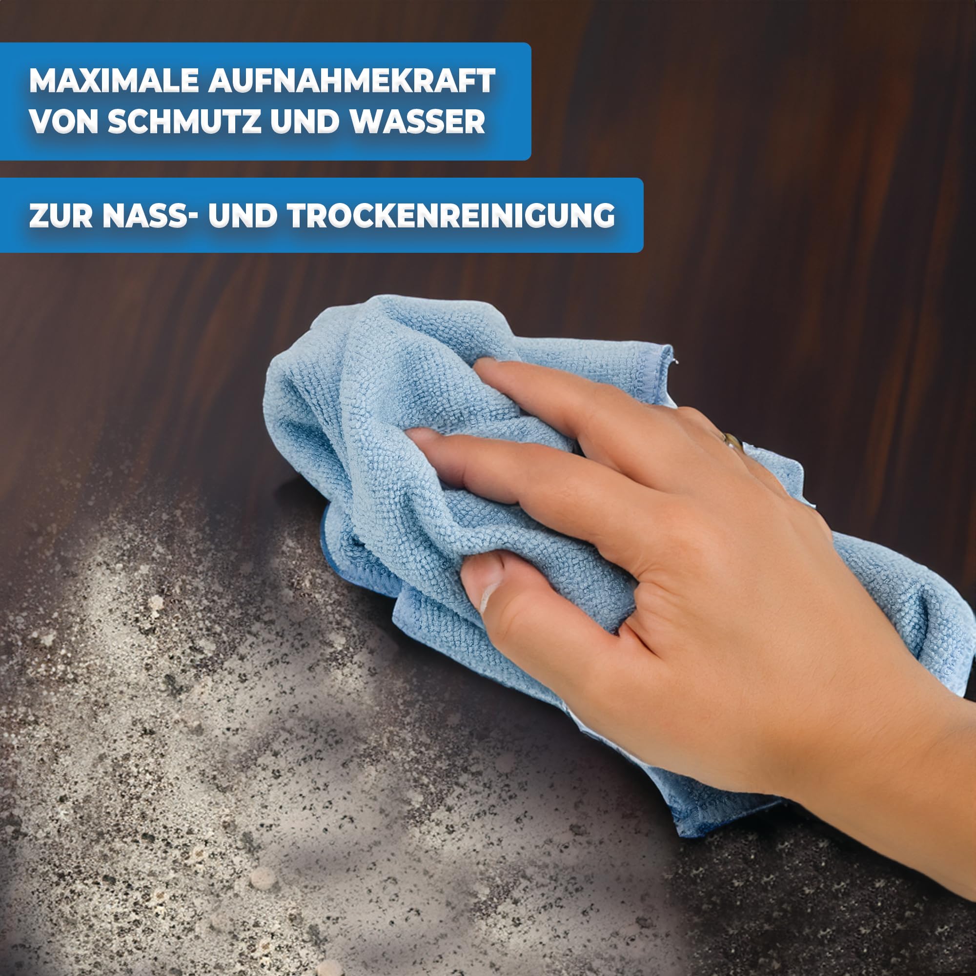 Mikrofasertücher Allzwecktücher 40x40 cm – 10er / 20er / 200er Set – Farben Blau, Rot, Gelb, Grün – Putzlappen, Reinigungstücher & Spüllappen für Küche, Bad & Haushalt
