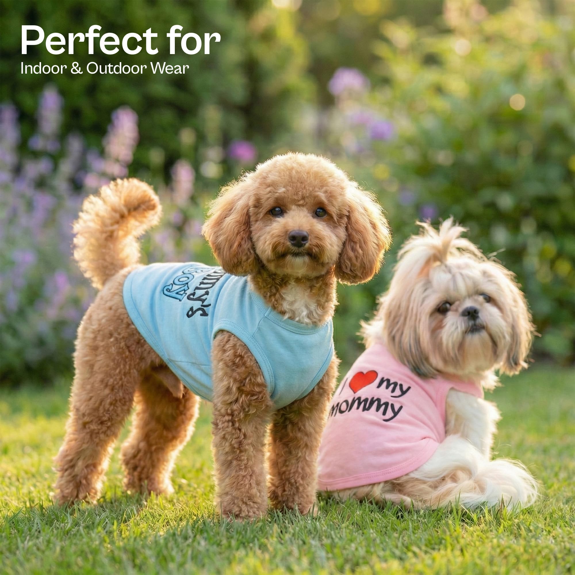 Parisian Pet Lot de 2 Chemises pour Chien - 100% Coton - pour Chiens de Taille Moyenne et garçon - sans Manches - Vêtements Respirants et légers - T-Shirts d'été Extensibles pour Chiens