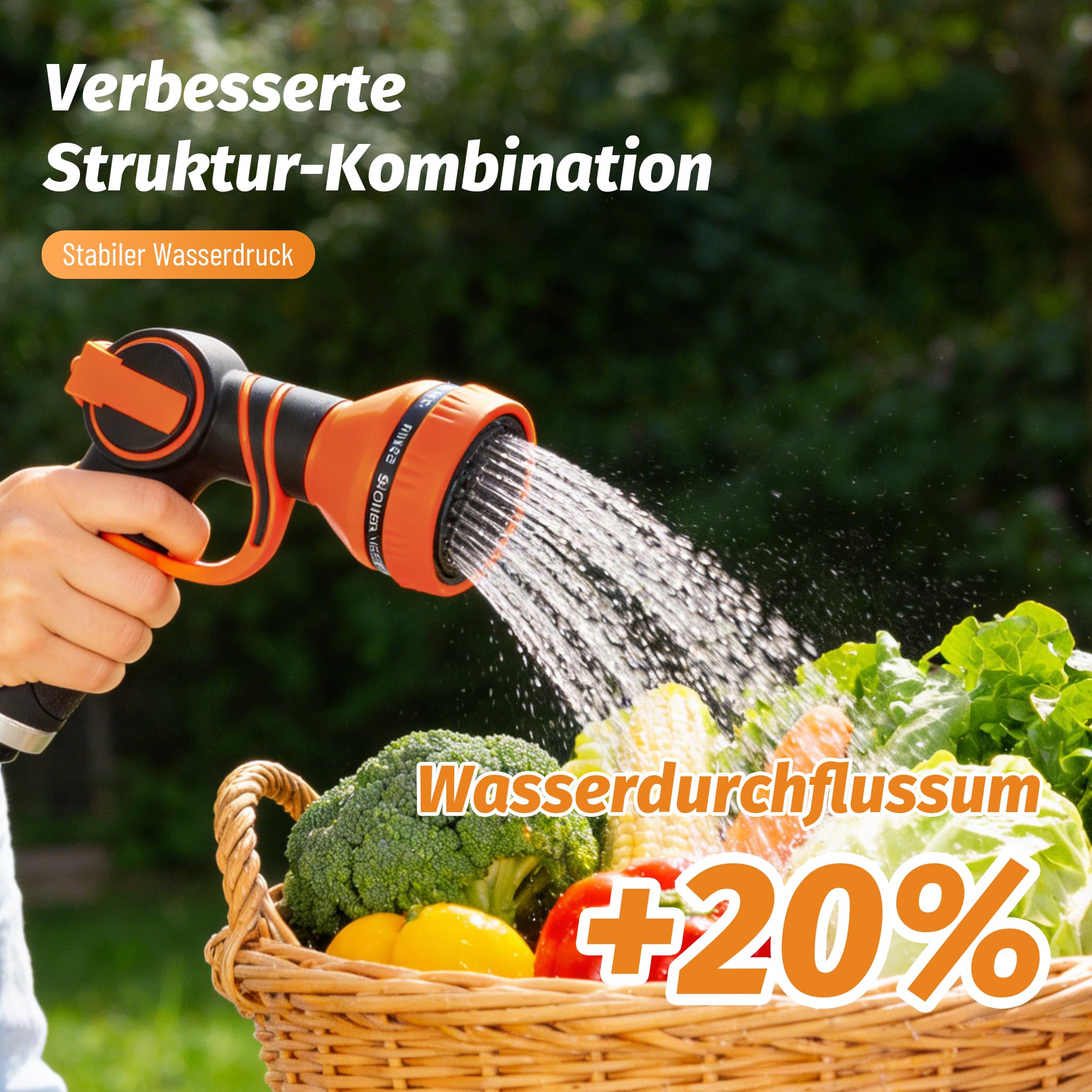 Schlauchbox RollUp 30 m – 180° Schwenkbare Schlauchtrommel, Flexible Bewässerung für Große Gärten, inkl. Wandhalterung, 30 m Gartenschlauch und Ergonomischer Spritze (Graulbau)