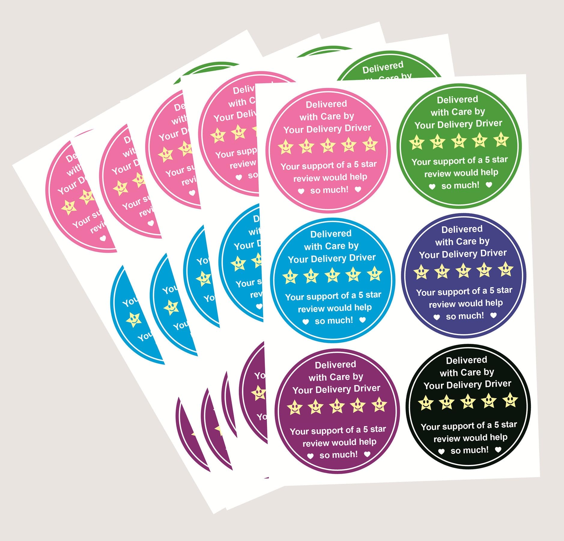 5 Star Review Delivery Labels - 300pcs 2 Inch Thank You Stickers For Packages