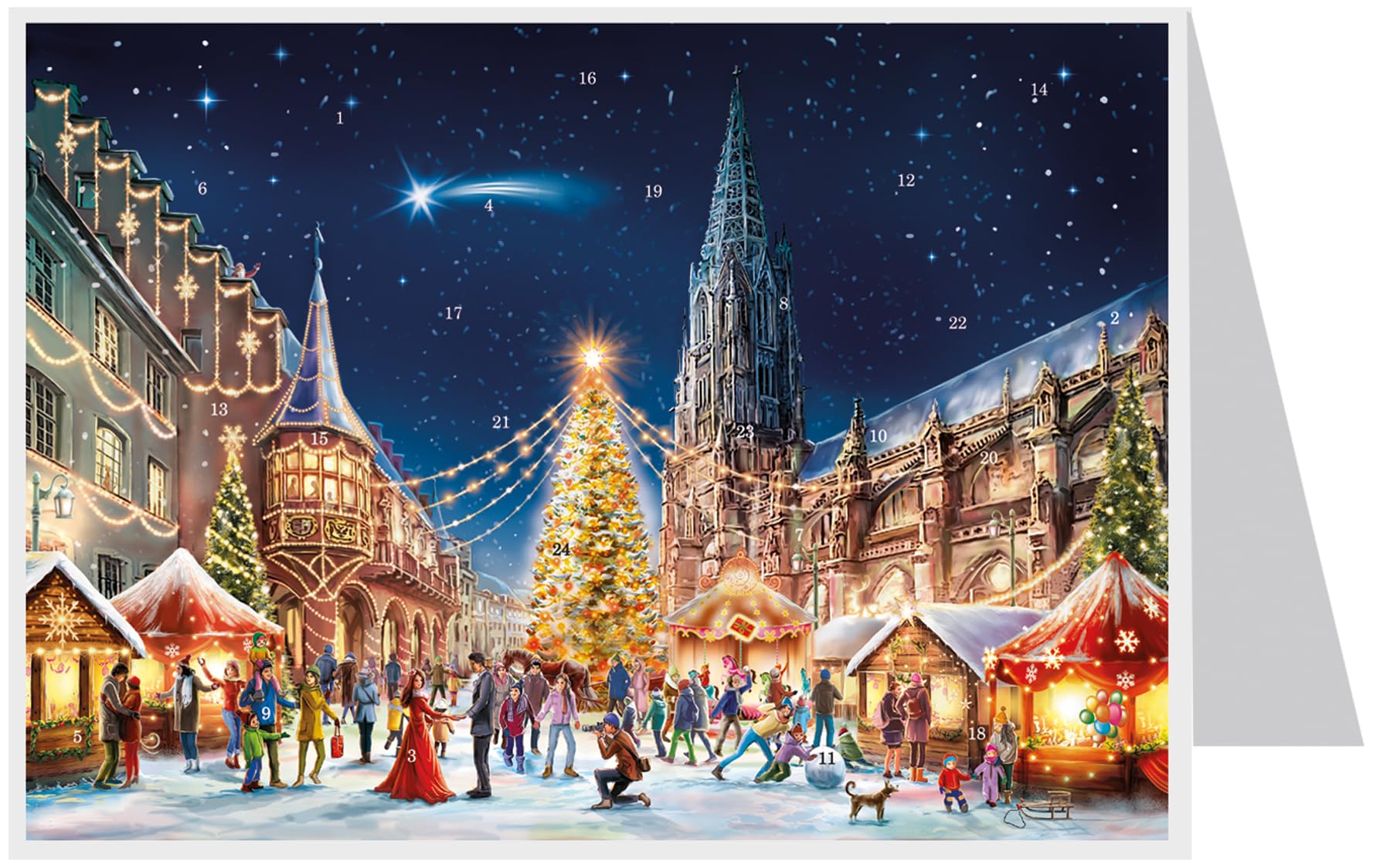 Postkarten Adventskalender "Freiburg"