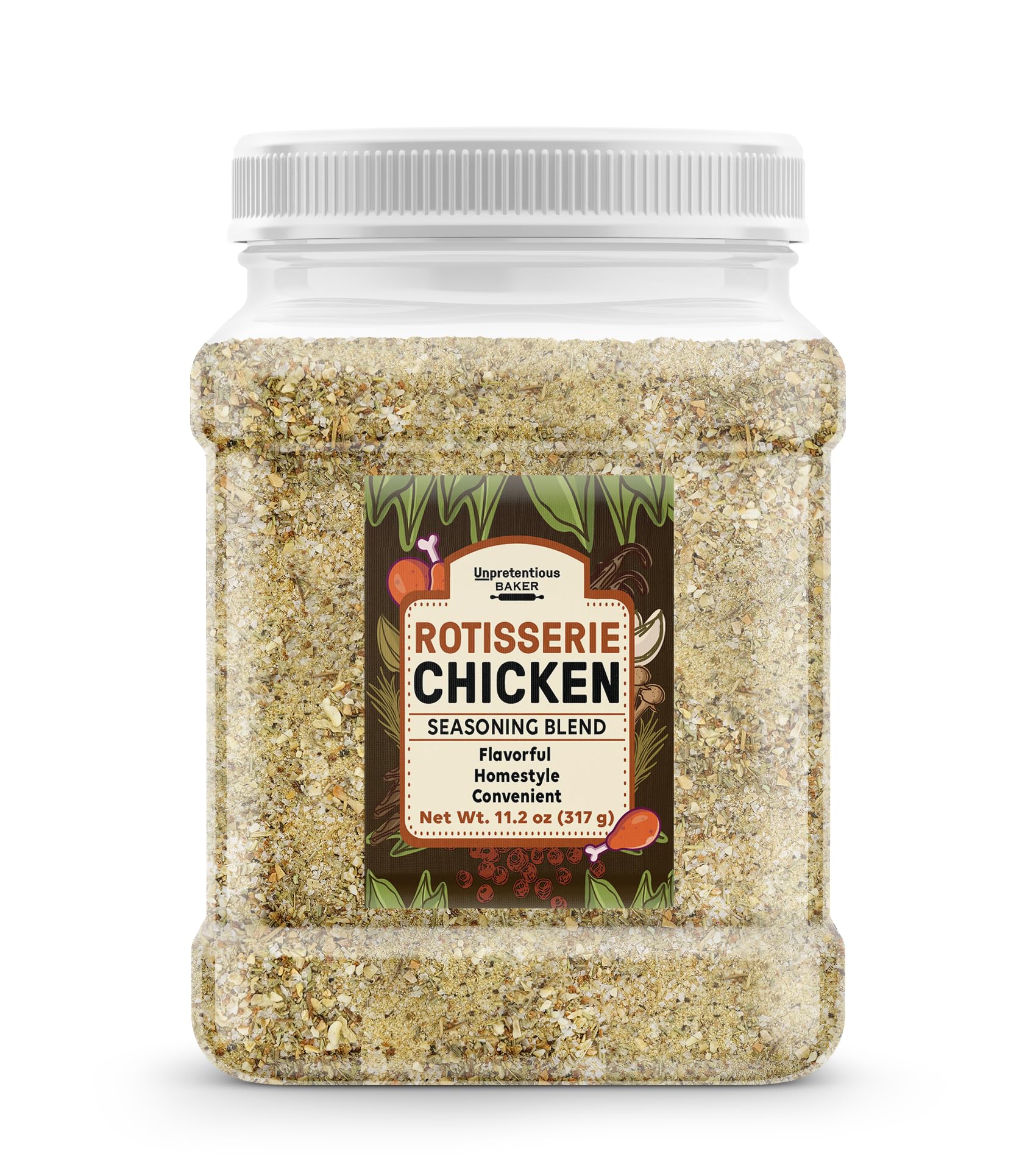 Unpretentious Rotisserie Chicken Seasoning, 11.2 oz, Homestyle, Dry Rub, Flavorful Seasoning Blend