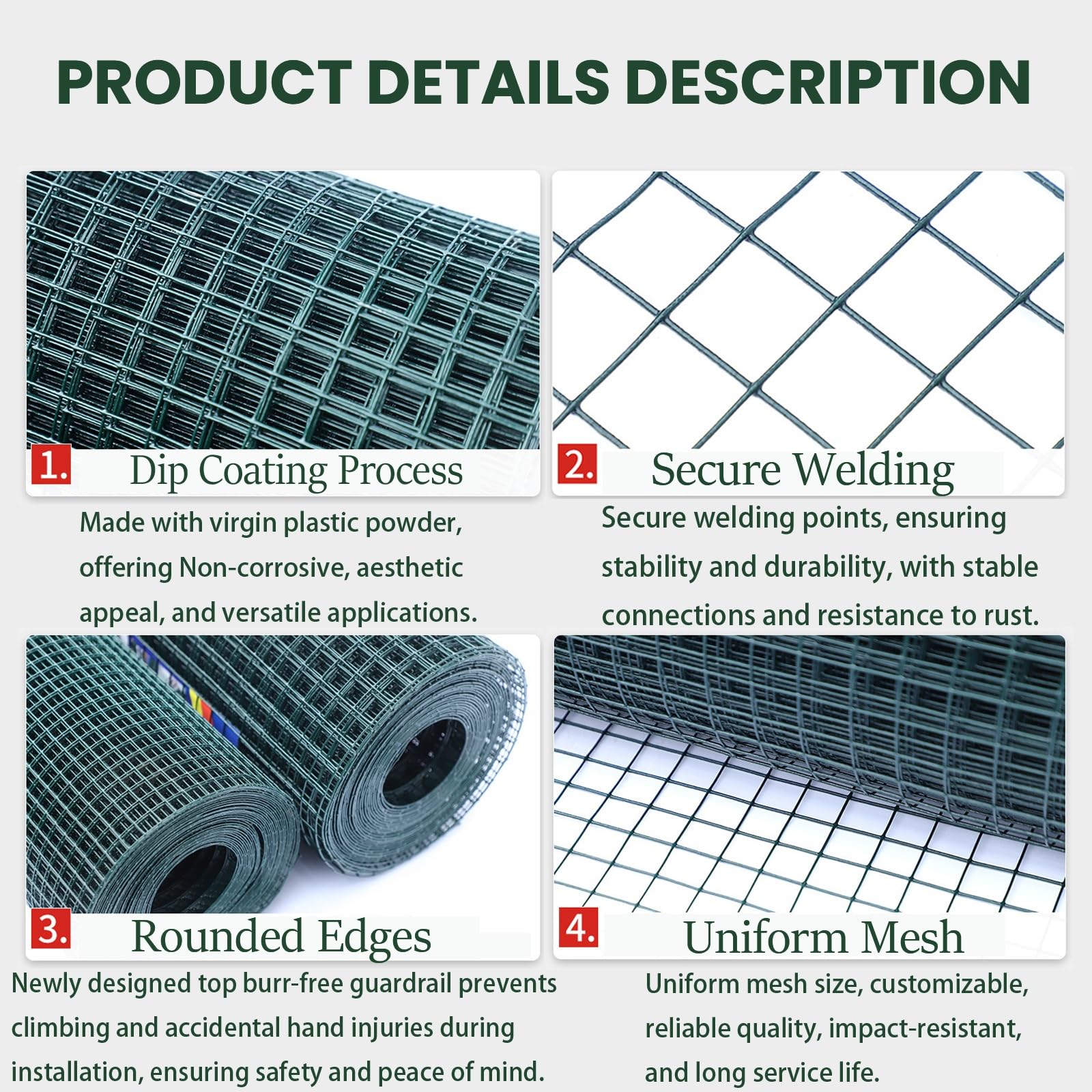Rete da Giardino Extra-Resistente con Maglia Uniforme per Rose Rampanti Piante Rampicanti e Progetti di Recinzione Agricola(1.5x30m,2mm)