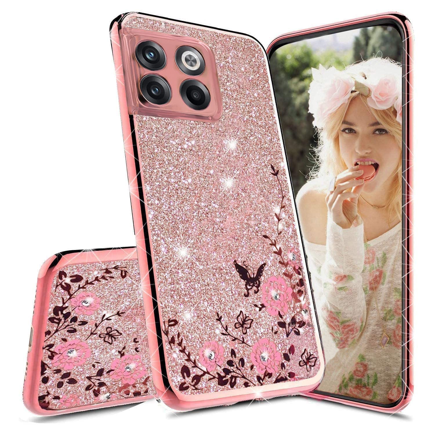 KC Back Cover for Oneplus 10T 5G, Crystals Glitter Auora Paper Bling 2 in 1 Camera Protection Transparent Soft Silicone Case (Rose Gold Pink) (B0BVZ6T6DX) Amazon Price History, Amazon Price Tracker