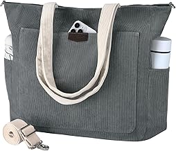Chase Chic Corduroy Tote Bag for Women Large Capacity Shoulder Bag with Adjustable Strap Casual Handbags for Work School