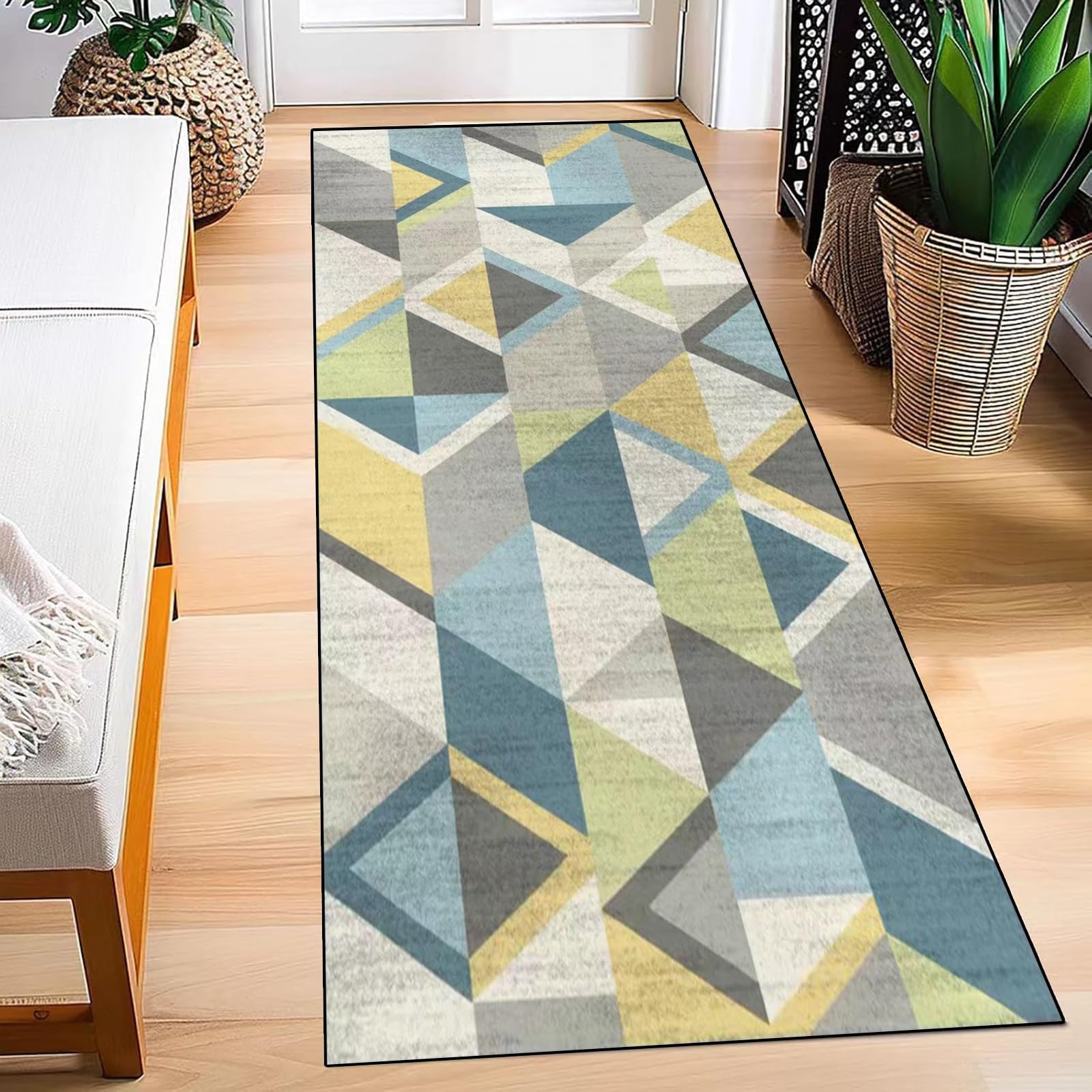 Tapis de cuisine antidérapant et tapis moderne multicolore de 90x220 cm