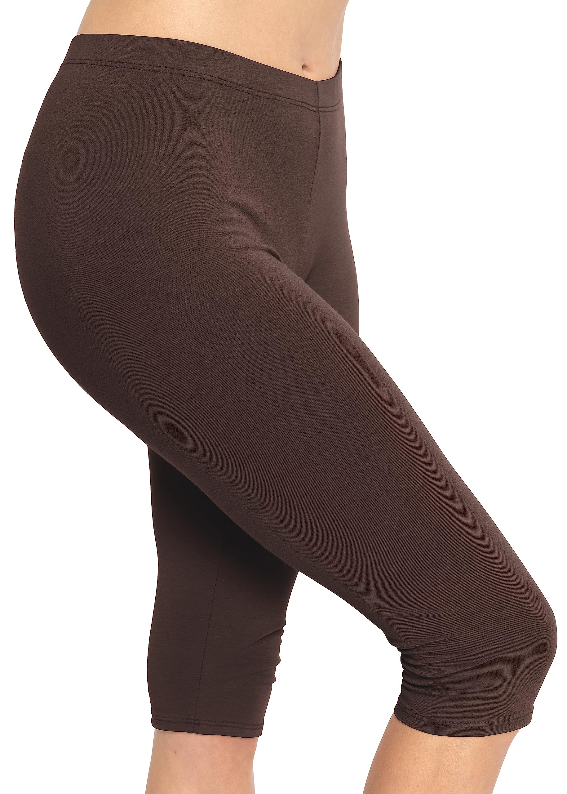 STRETCH IS COMFORT Cotton Capri Leggings, Knee Length Pants, Plus Size