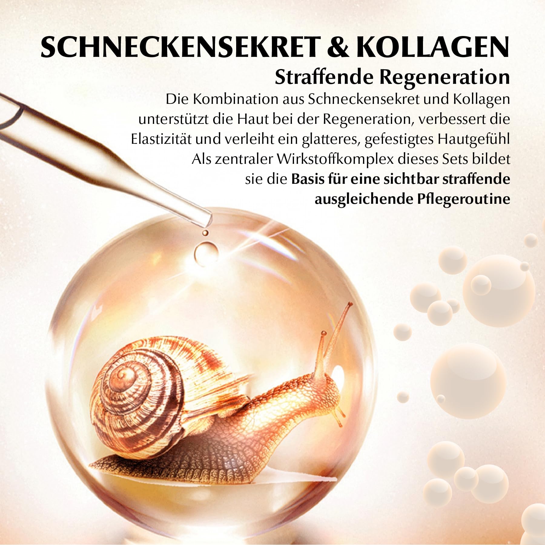 Gesichtspflege Set mit Snail Mucin & Kollagen - Schneckenschleim Gesicht Serum, Augenserum, Tages & Nachtcreme, 10x Tuchmaske, Gesichtsreinigung, Toner, Sonnencreme SPF 50 - Anti-Aging, glatte Haut