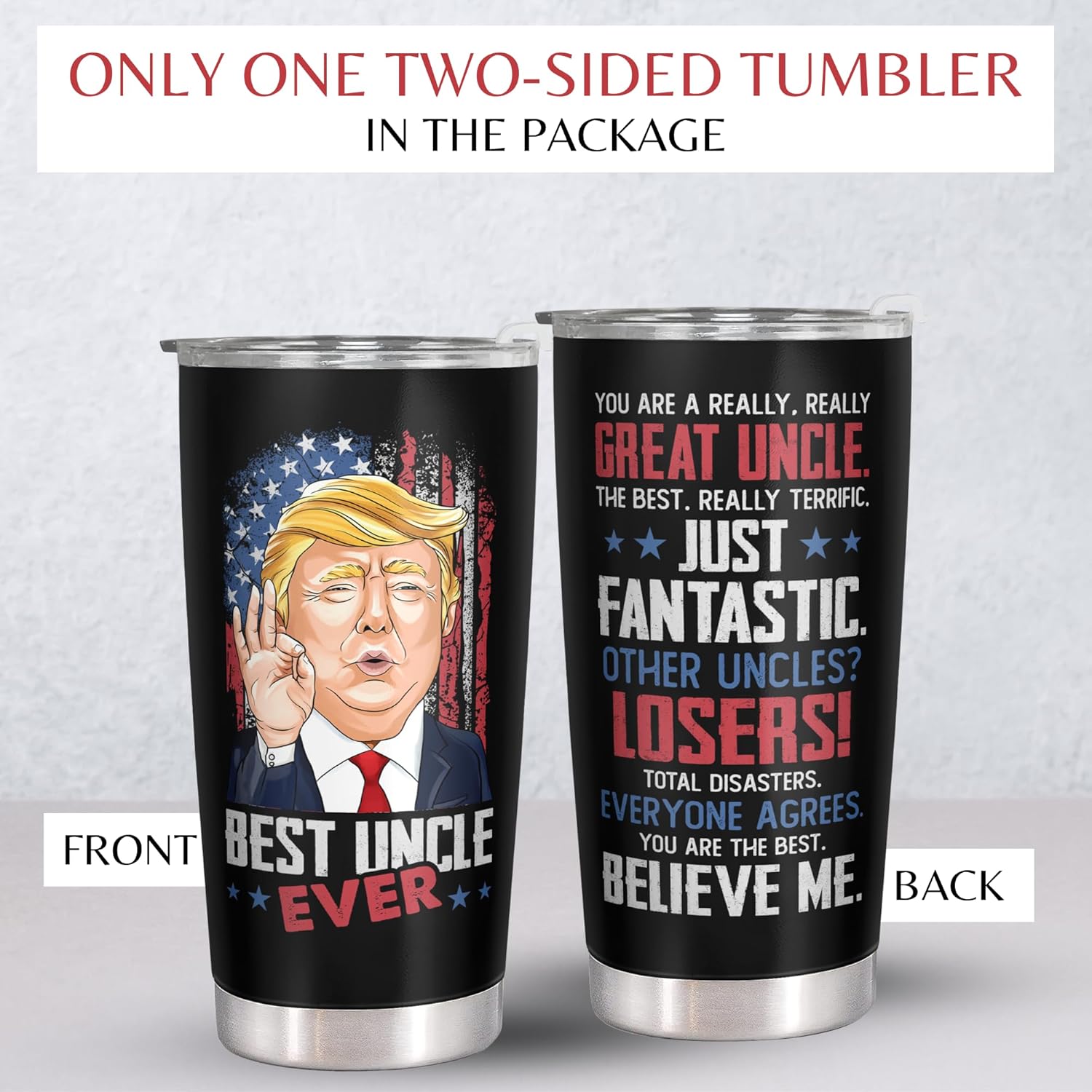 Gifts for Uncle from Niece Nephew - Fathers Day Gift for Uncle - Birthday, Father's Day, Christmas Uncles Gifts for Men - Funny Gift Ideas for Uncles from Niece, Nephew - 20 Oz Tumbler - Image 2