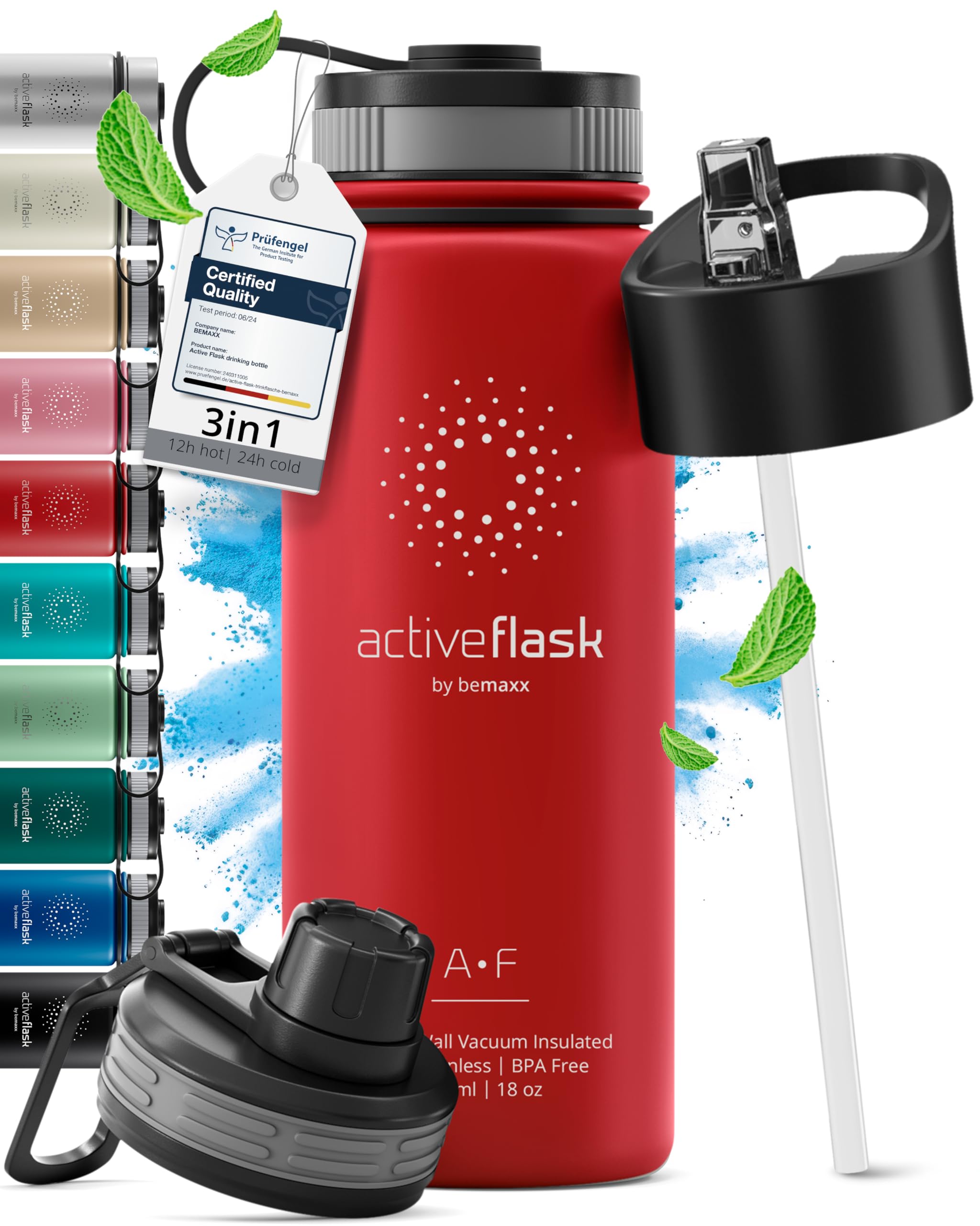 Goetland Fleur Gourde Inox 1l Isotherme Bouteille D'eau avec Paille et Ouverture pour Boire Adulte Femme Sport Personnalisable Étanche Sans BPA Reutilisable Jaune Vif