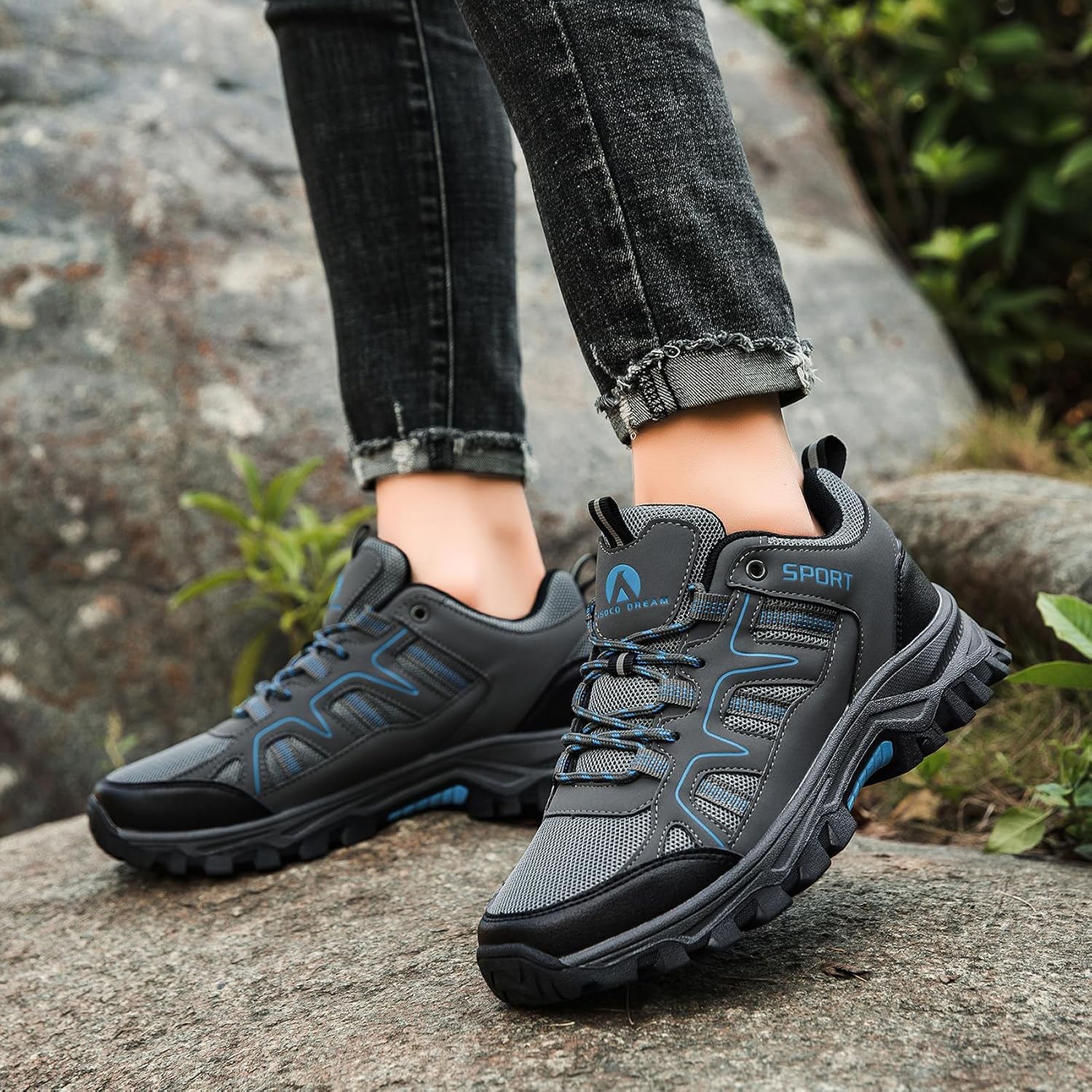 Hiking Shoes Men's Women's Walking Shoes Lightweight Breathable Trekking Trails Trainers Outdoor Backpacking Camping Sneaker