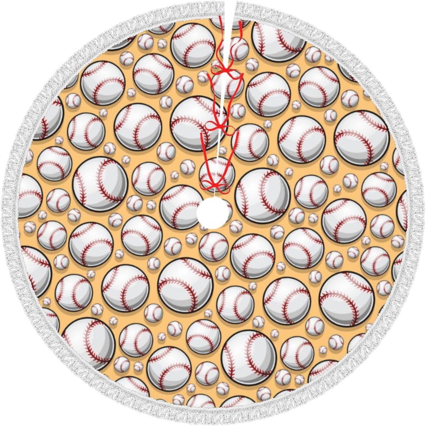 Durable Tassel Baseball Pattern Softball Sports Design Christmas Tree